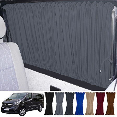 Opel Vivaro B 2014-2019 Uyumlu Gri Raylı Oto Perde Takımı