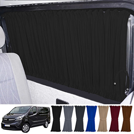 Opel Vivaro B 2014-2019 Uyumlu Siyah Raylı Oto Perde Takımı