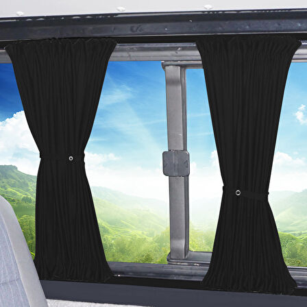 Fiat Doblo Iı Kısa Şase 2010-2023 Uyumlu Siyah Raylı Oto Perde Takımı