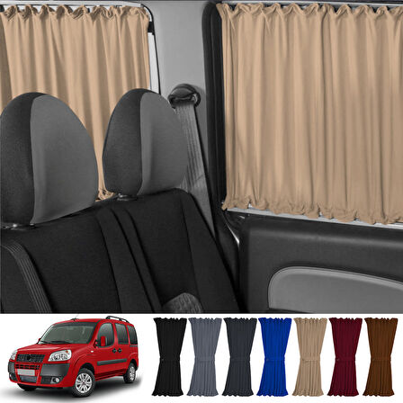 Fiat Doblo I 2000-2010 Uyumlu Krem Raylı Oto Perde Takımı