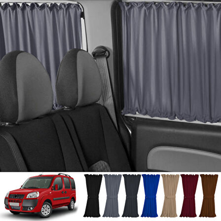 Fiat Doblo I 2000-2010 Uyumlu Gri Raylı Oto Perde Takımı