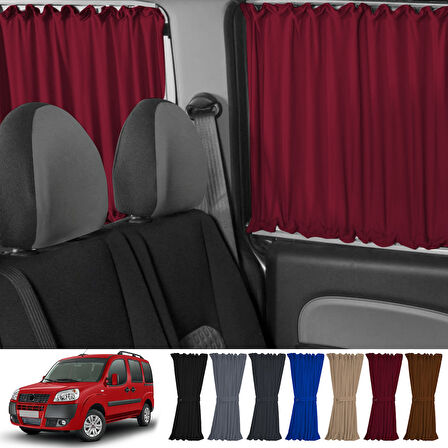 Fiat Doblo I 2000-2010 Uyumlu Bordo Raylı Oto Perde Takımı