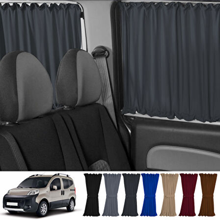 Fiat Fiorino 2007+ Uyumlu Füme Raylı Oto Perde Takımı
