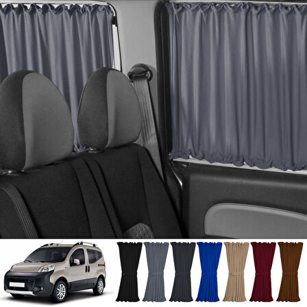 Fiat Fiorino 2007+ Uyumlu Gri Raylı Oto Perde Takımı