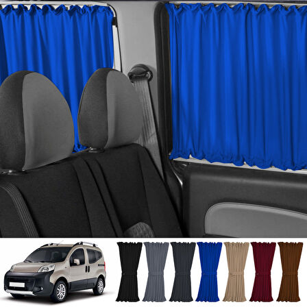 Fiat Fiorino 2007+ Uyumlu Mavi Raylı Oto Perde Takımı