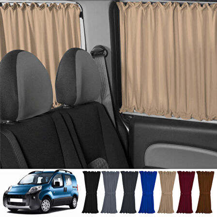 Peugeot Bipper 2008-2014 Uyumlu Krem Raylı Oto Perde Takımı