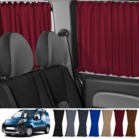 Peugeot Bipper 2008-2014 Uyumlu Bordo Raylı Oto Perde Takımı
