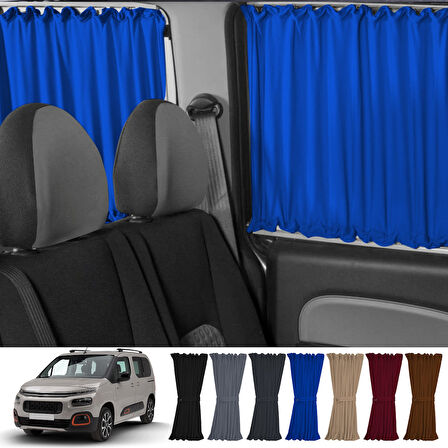 Citroen Berlingo 2.nesil 2008-2018 Uyumlu Mavi Raylı Oto Perde Takımı