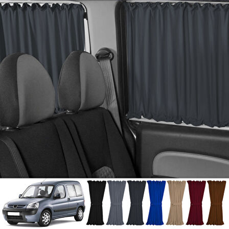Peugeot Partner 1996-2008 Uyumlu Füme Raylı Oto Perde Takımı