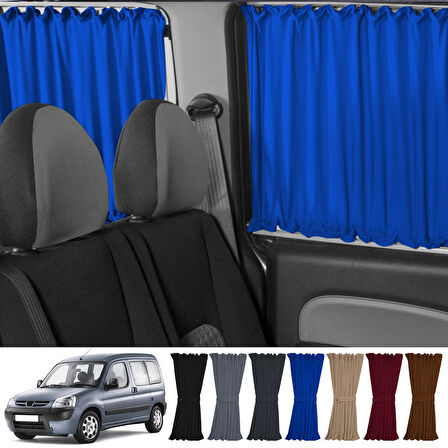 Peugeot Partner 1996-2008 Uyumlu Mavi Raylı Oto Perde Takımı