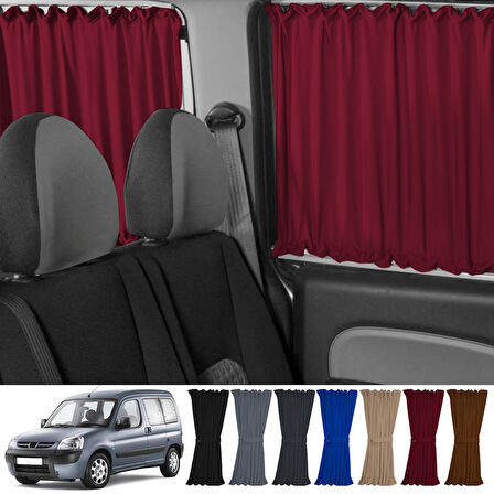 Peugeot Partner 1996-2008 Uyumlu Bordo Raylı Oto Perde Takımı