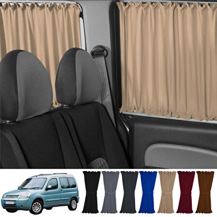 Citroen Berlingo 1.nesil 1996-2009 Uyumlu Krem Raylı Oto Perde Takımı
