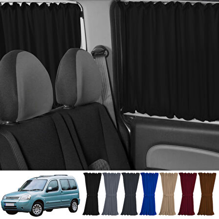 Citroen Berlingo 1.nesil 1996-2009 Uyumlu Siyah Raylı Oto Perde Takımı