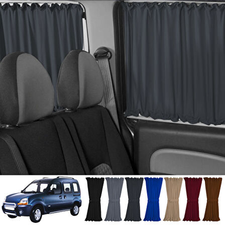Renault Kangoo 1 . Nesil Kısa Şase 1997-2009 Uyumlu Füme Raylı Oto Perde Takımı