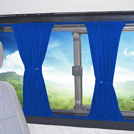 Renault Kangoo 1 . Nesil Kısa Şase 1997-2009 Uyumlu Mavi Raylı Oto Perde Takımı