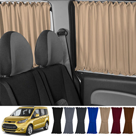 Ford Connect 1.nesil 2002-2013 Uyumlu Krem Raylı Oto Perde Takımı