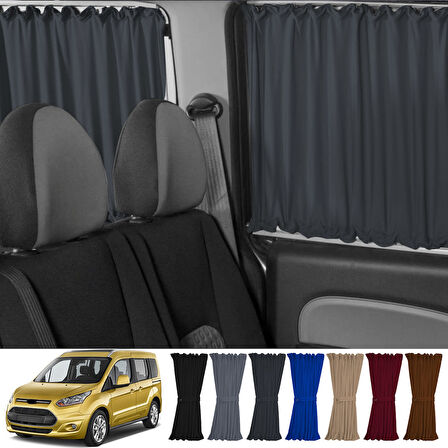 Ford Connect 1.nesil 2002-2013 Uyumlu Füme Raylı Oto Perde Takımı