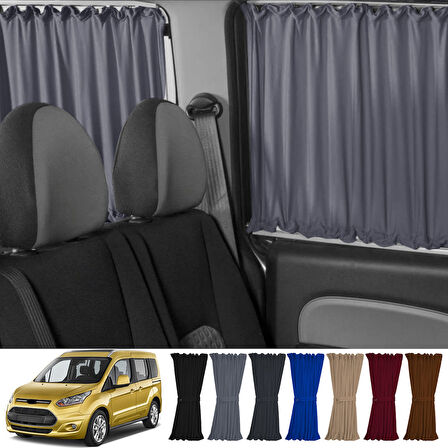 Ford Connect 1.nesil 2002-2013 Uyumlu Gri Raylı Oto Perde Takımı