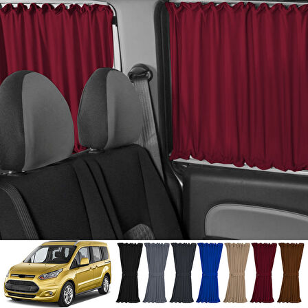 Ford Connect 1.nesil 2002-2013 Uyumlu Bordo Raylı Oto Perde Takımı