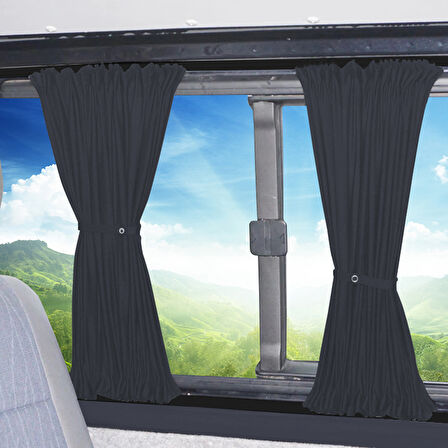 Ford Tourneo Courier 2014+ Uyumlu Füme Raylı Oto Perde Takımı