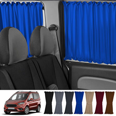 Ford Tourneo Courier 2014+ Uyumlu Mavi Raylı Oto Perde Takımı