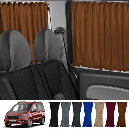Ford Tourneo Courier 2014+ Uyumlu Taba Raylı Oto Perde Takımı