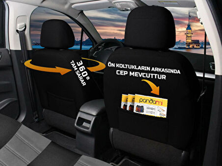 Her Araca Uyumlu Oto Koltuk Kılıfı Tam Set - Tay Tüyü / Bebek Mavisi