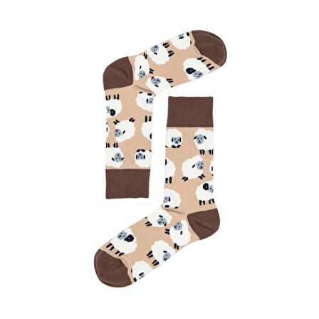 Kuzu Desenli Çorap