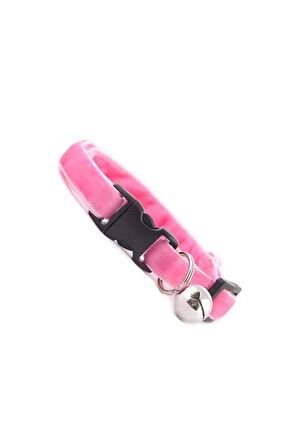 Jooys Kadife Zilli Kedi Boyun Tasması Pembe