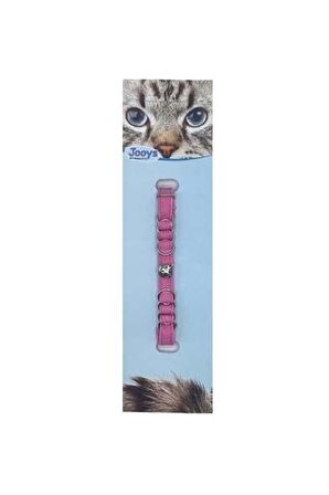 Jooys Kadife Zilli Halkalı Kedi Boyun Tasması Pembe
