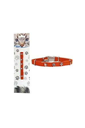 Jooys Kadife Zilli Yıldızlı Kedi Boyun Tasması Mor