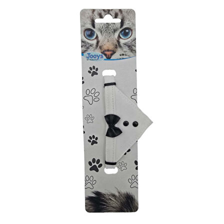 Jooys Kadife Zilli Fularlı Kedi Boyun Tasması Beyaz