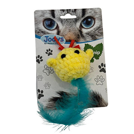 Jooys Catnip'li Kadife Turkuaz Tüylü Civciv Kedi Oyuncağı