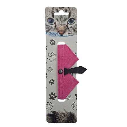 Jooys Kadife Zilli Kravatlı Kedi Boyun Tasması Pembe