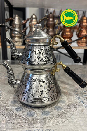 BAKIR BÜYÜK SELÇUK ÇAYDANLIK AĞIR OYMA İŞLEME GRİ