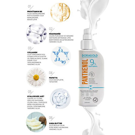 Doragold Panthenol Yuz El Ve Vucut Bakım Losyonu 200Ml