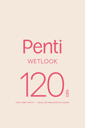 Wet Look Siyah Külotlu Çorap-Pentilicious