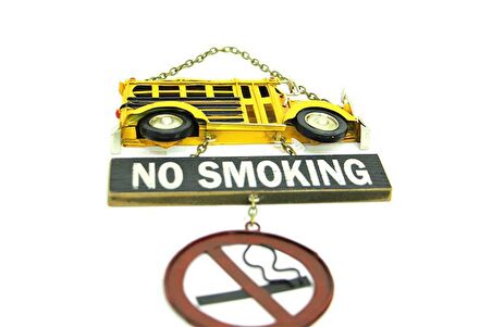 DEKORATİF METAL OKUL OTOBÜSÜ KAPI VE DUVAR SÜSÜ NO SMOKING 