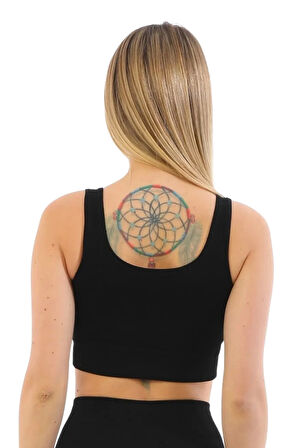 Premium Göğüs Toparlayıcı Sarkma Önleyen Spor Günlük Kalın Askılı Pedli Fitilli Crop Büstiyer