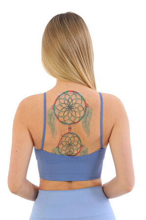 Özel Üretim Göğüs Toparlayıcı Sarkma Önleyen Spor Günlük İnce İp Askılı Pedli Fitilli Crop Büstiyer