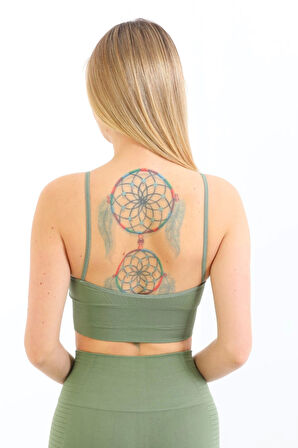 Özel Üretim Göğüs Toparlayıcı Sarkma Önleyen Spor Günlük İnce İp Askılı Pedli Fitilli Crop Büstiyer