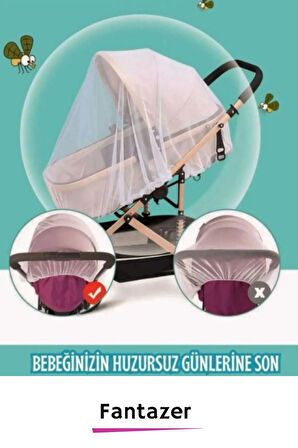 Premium Sinek Örümcek Böcek Karşı Koruma Mikro Delik Tak Çıkar 100x80x80 Bebek Arabası Cibinliği
