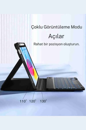 Fuchsia Galaxy Tab A11 Plus ile Uyumlu Klavyeli Tablet Kılıfı