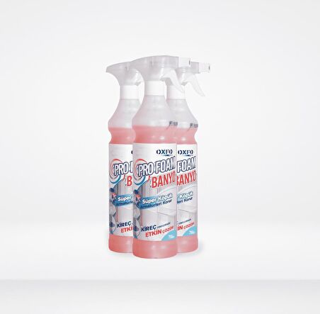 OxfoPro Foam Banyo 3x750 ml Kireç Çözücü Sprey