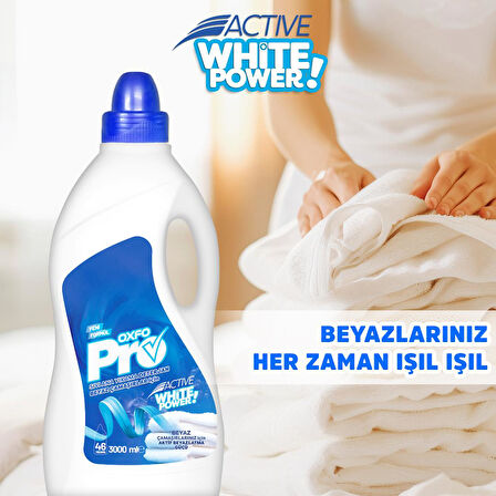 Sıvı Çamaşır Deterjanı Beyazlar İçin Aktif Beyazlatma 3000ml 46 Yıkama 