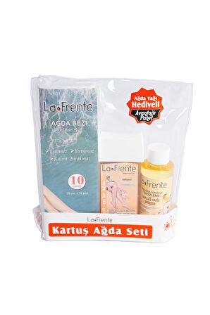 LA FRENTE KARTUŞ AĞDA SETİ 10 MT AĞDA BEZİ 1 ADET NATUREL KARTUŞ AĞDA MANGO AĞDA YAĞI