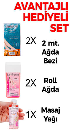 LA FRENTE KARTUŞ AĞDA SETİ 2 MT AĞDA BEZİ 2 ADET PUDRALI KARTUŞ AĞDA ÇİLEK AĞDA YAĞI