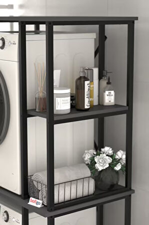 Bofigo Çamaşır Makinesi Dolabı Kurutma Makinesi Dolabı Metal Banyo Dolabı Mısra Antrasit