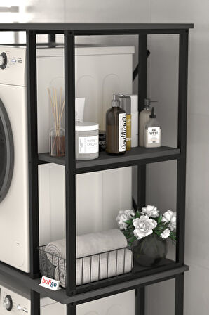 Bofigo Çamaşır Makinesi Dolabı Kurutma Makinesi Dolabı Metal Banyo Dolabı Mısra Antrasit