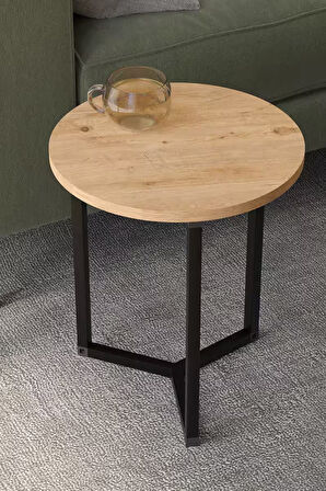 Bofigo 4lü Orta Sehpa Yan Sehpa Dekoratif Sehpa Metal Sehpa Yonca Çam